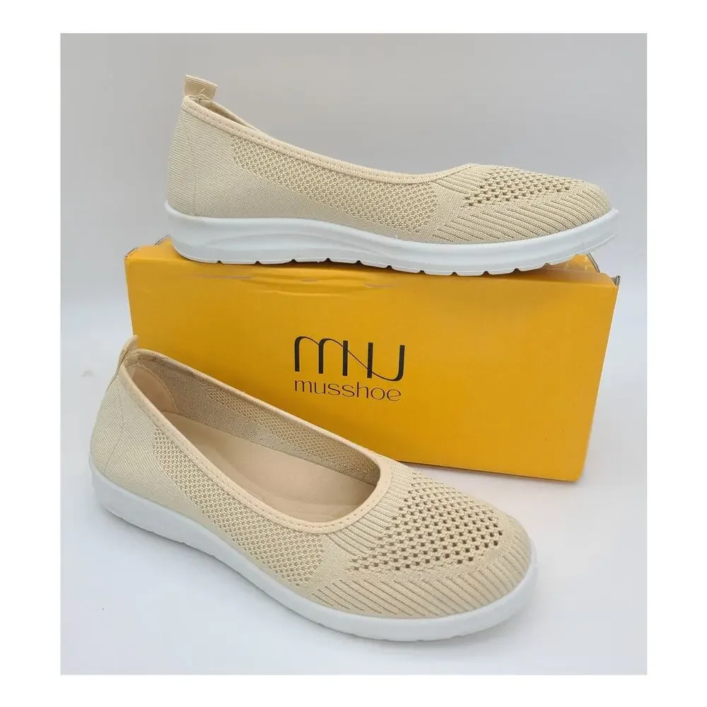 MUSSHOE Walking Shoes Women Size 10 Breathable Mesh Slip-On Sneakers Lightweight